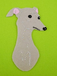 Italian Greyhound felt aplication for self-assembly 