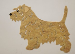 Irish Glen of Imaal Terrier felt aplication for self-assembly 