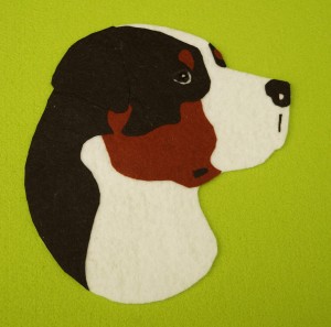 Great Swiss Cattle Dog felt aplication for self-assembly 