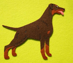 Doberman felt aplication for self-assembly 