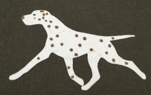 Dalmatian felt aplication for self-assembly 