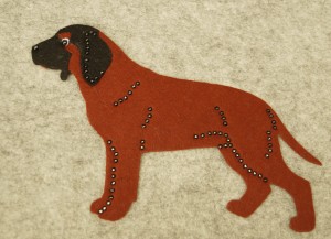 Bavarian Mountain Scenthound felt aplication for self-assembly 