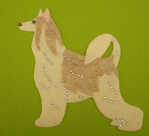 Chinese Crested Dog Powder Puff felt aplication  for self-assembly 