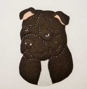 Staffordshire Bull Terrier felt aplication for self-assembly 