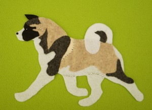 American Akita felt application for self-assembly 