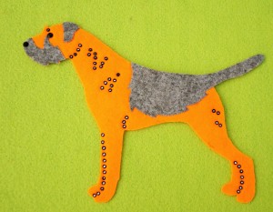 Border terrier felt aplication for self-assembly 