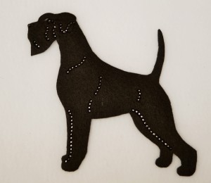 Giant Schnauzer felt aplication for self-assembly 