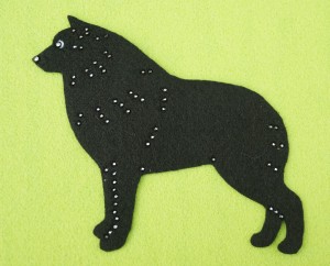 Schipperke cropped felt aplication for self-assembly 