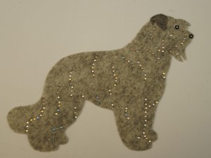 Pyrenean Sheepdog Long-haired felt aplication for self-assembly 