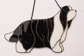 Bearded Collie - stained glass window decoration 