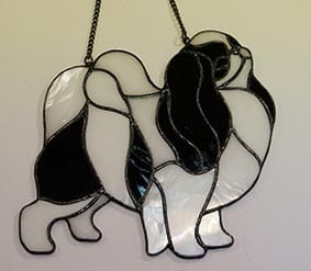Japanese Chin - stained glass window decoration 