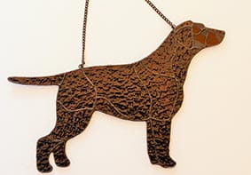 Curly Coated Retriever - stained glass  window decoration 