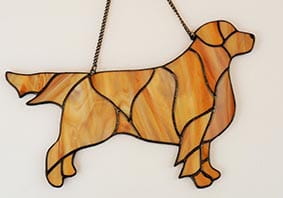 Golden Retriever - stained glass window decoration 