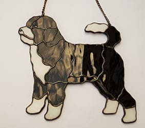 Spanish Water Dog - stained glass window decoration 