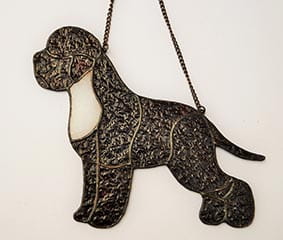 Lagotto Romagnolo  - stained glass window decoration 