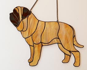 Mastiff - stained glass window decoration 