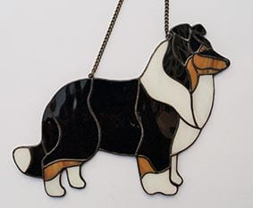 Shetland Sheepdog - stained glass window decoration 