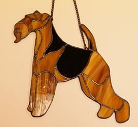 Welsh Terrier  - stained glass window decoration 
