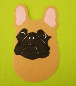 French Bulldog felt aplication for self-assembly 