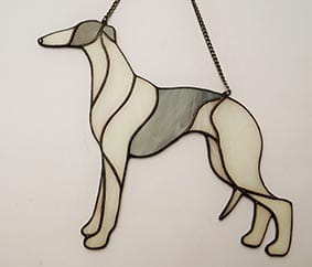 Greyhound - stained glass window decoration 
