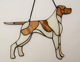 English Pointer - stained glass  window decoration 