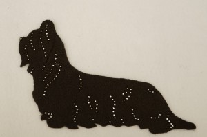 Skye Terrier felt aplication for self-assembly 
