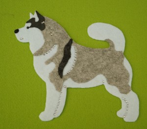 Alaskan Malamute - aplikacja filcowa do samodzielnego montażu 
