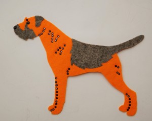 Border terrier - aplikacja filcowa do samodzielnego montażu 