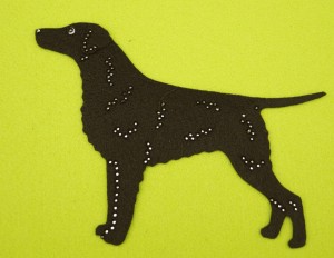 Curly Coated Retriever felt aplication for self-assembly 