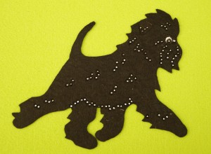 Affenpinscher felt application  for self-assembly