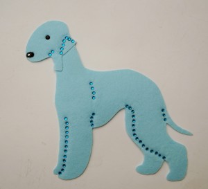 Bedlington terrier felt aplication