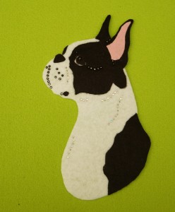  Boston terrier felt aplication