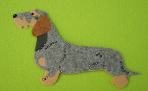 Dachshund  Wire- haired felt aplication