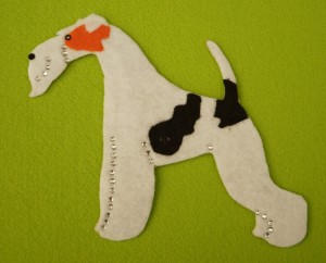 Fox Terrier Wire felt aplication