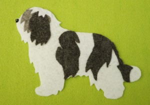  Polish Lowland Sheepdog felt aplication