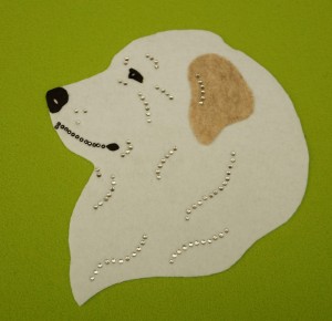  Pyrenean Mountain Dog felt aplication