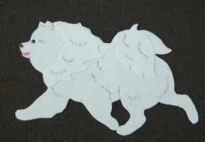  Samoyed in movement felt aplication