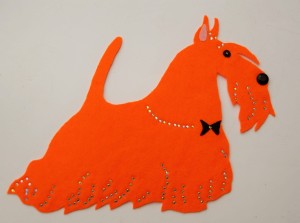  Scottish Terrier felt application for self-assembly 