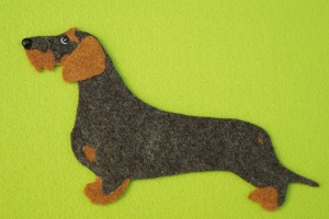 Dachshund  Wire- haired felt aplication for self-assembly 