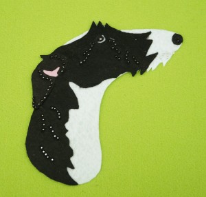Spanish Greyhound Galgo felt aplication