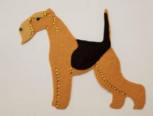 Welsh Terrier felt aplication for self-assembly 