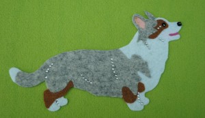 Welsh Corgi Cardigan felt aplication for self-assembly 