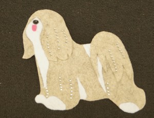 Tibetan Terrier felt aplication for self-assembly 