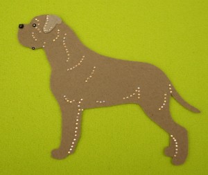 Italian Cane Corso felt aplication for self-assembly 
