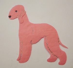 Bedlington terrier felt aplication for self-assembly